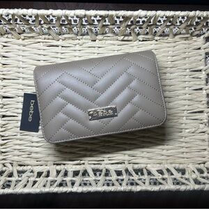 bebe Crossbody Quilted Taupe Handbag